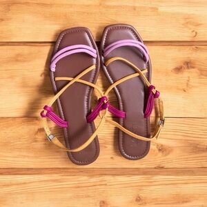 LOFT Orange and Pink Sandals Minimalist Summer Style